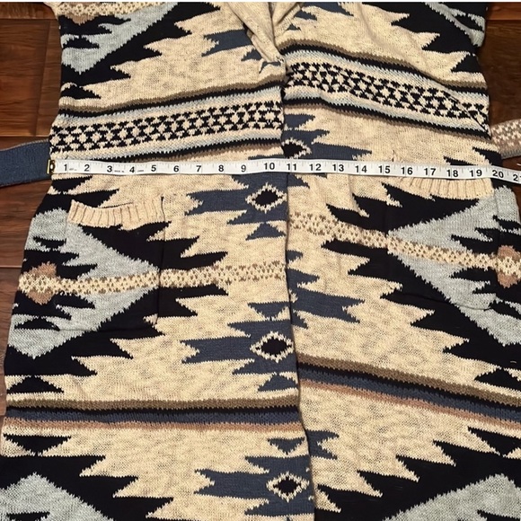 Faherty Southwestern Paloma Cardigan Sweater Duster sz Small GORGEOUS ombré blue - Picture 5 of 10